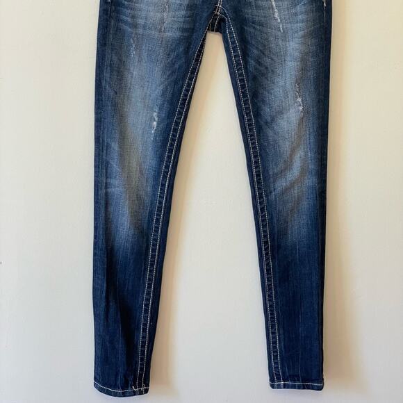 Miss Me Women's Skinny Jeans - Dark Blue - Picture 3 of 7